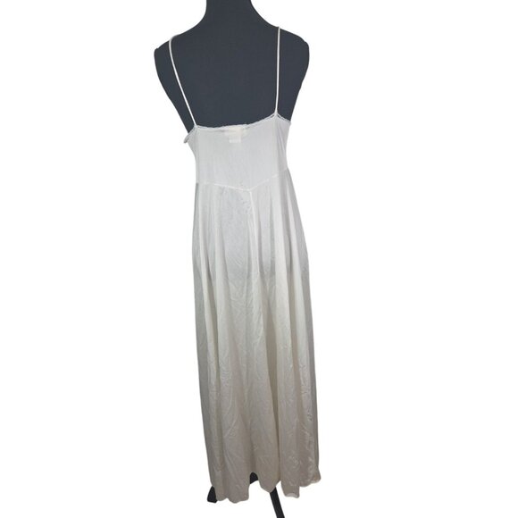 Barbizon VTG Dainty Maxi Slip Floral White Lace Feminine Romantic Sz Large - Picture 4 of 6